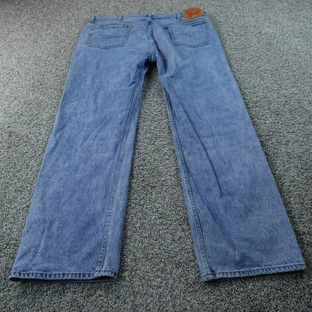Levis Jeans Mens 38X32 Light Blue Denim Pants 569 Loose Straight Stretch Relaxed